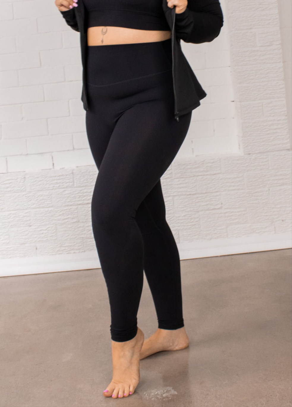 Luxe Black Licorice Full Length Leggings
