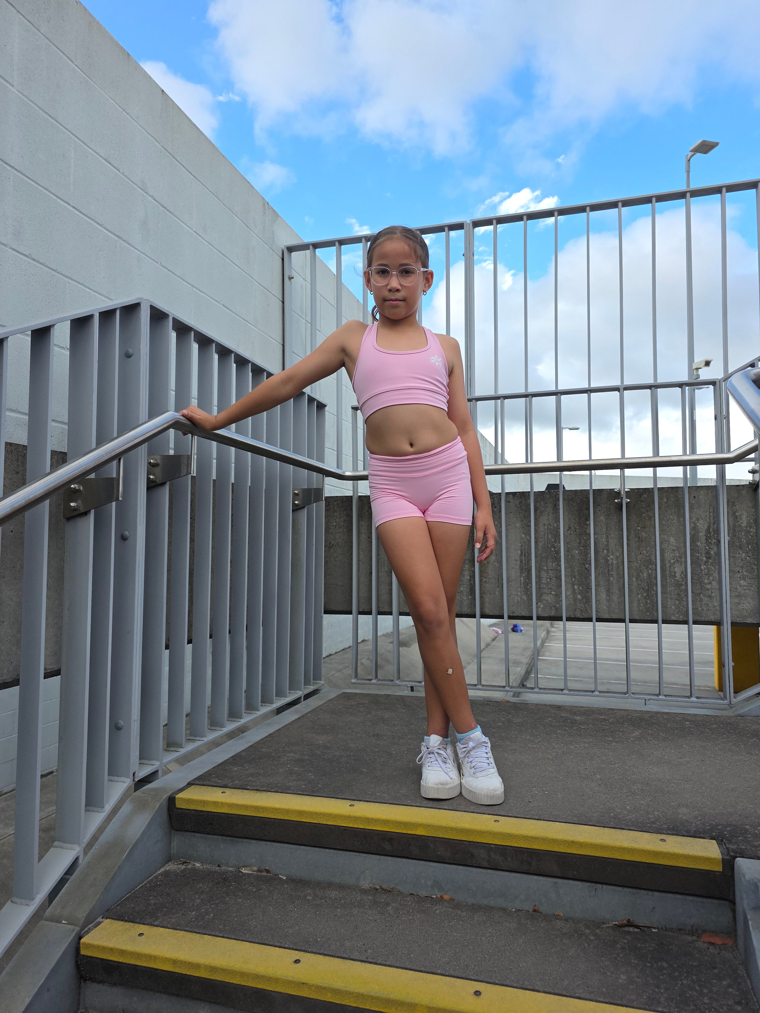 Bubblegum Pink Kids Crops