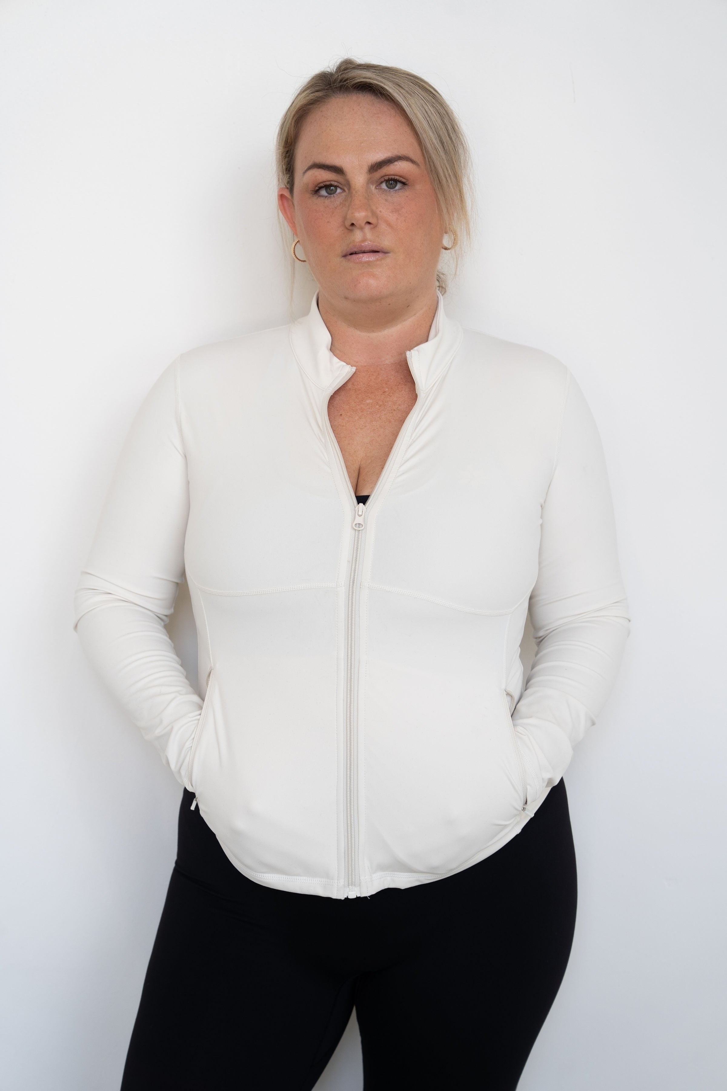 Vanilla Cream Contour Zip up Jacket